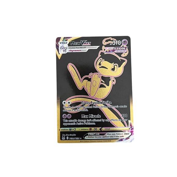 Pokemon Card Mew VMax (Secret) Fusion Strike 2022 Lost Origin Gold Metallic